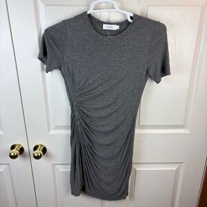 A.L.C. Short Sleeve Side Ruched Dress Gray